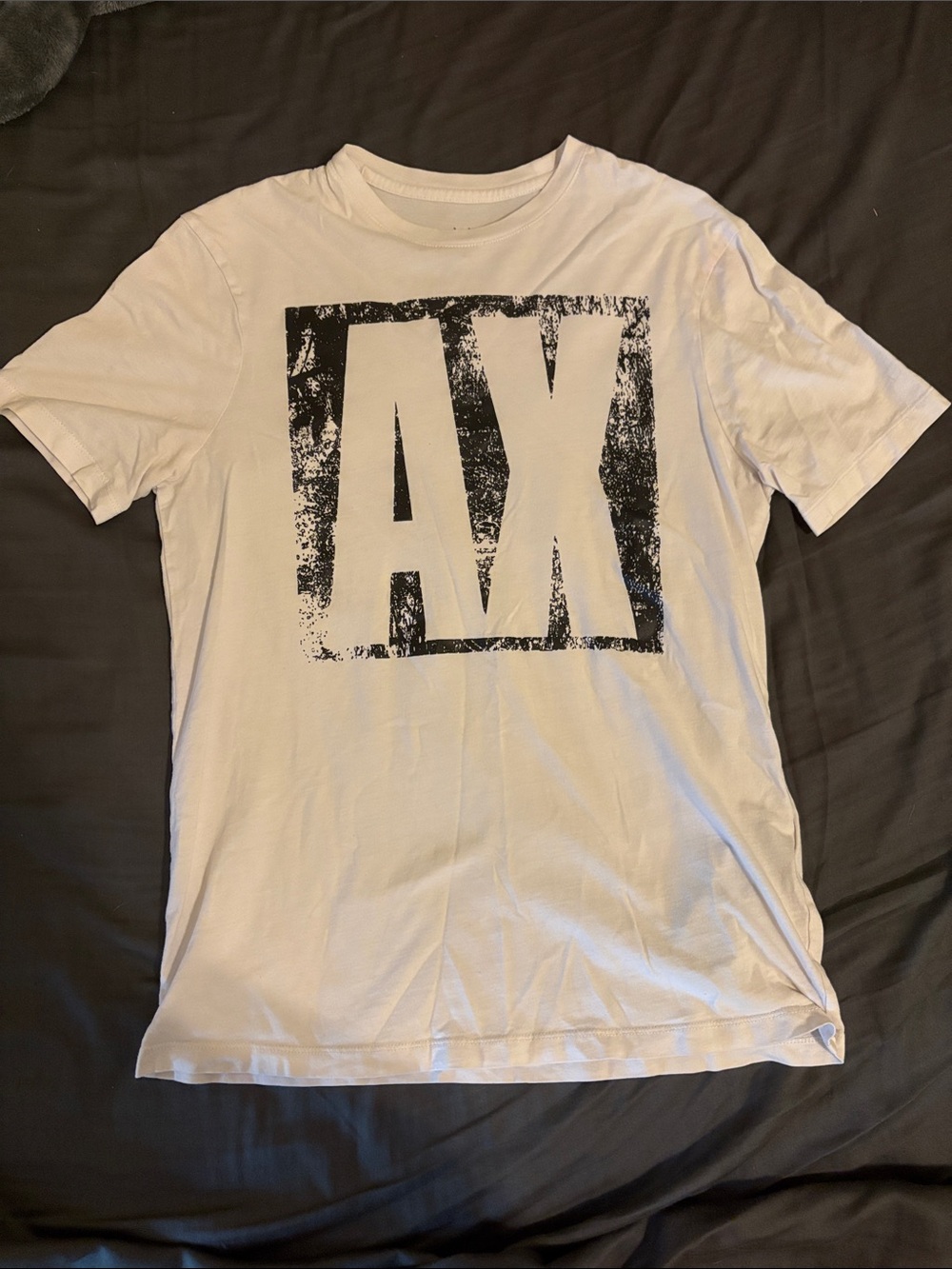 A/X Armani Exchange White Short Sleeve Tee with Black Logo